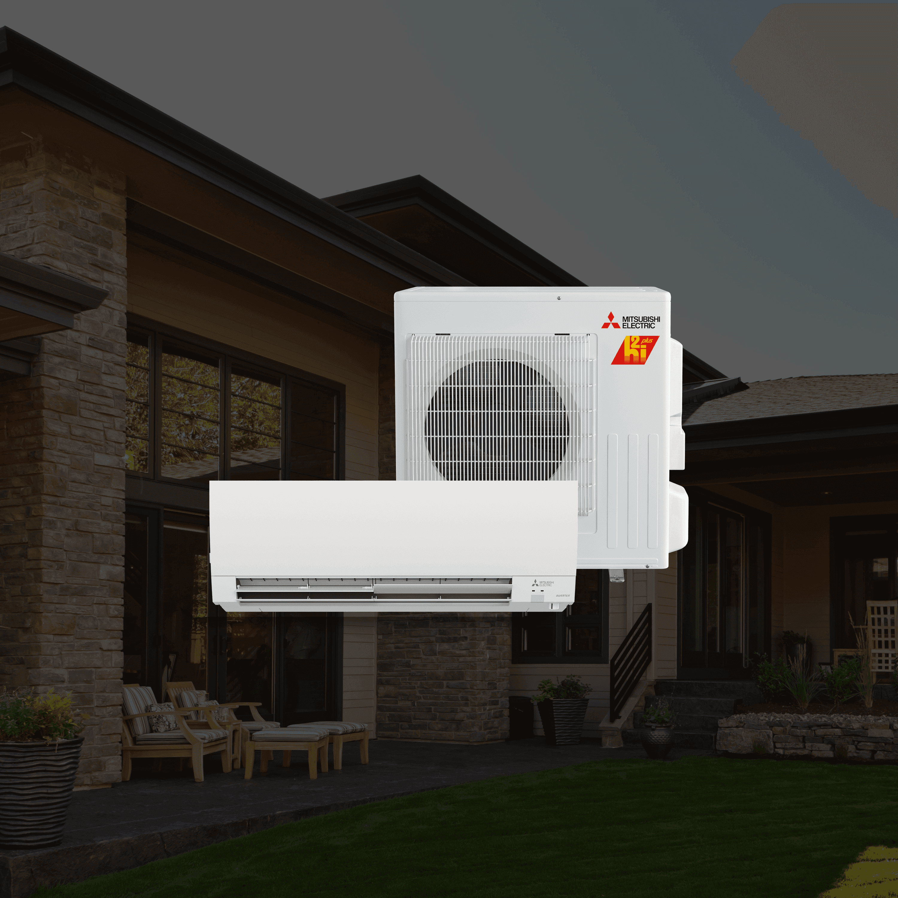 Wall-Mounted Indoor and Outdoor Heat Pump Units